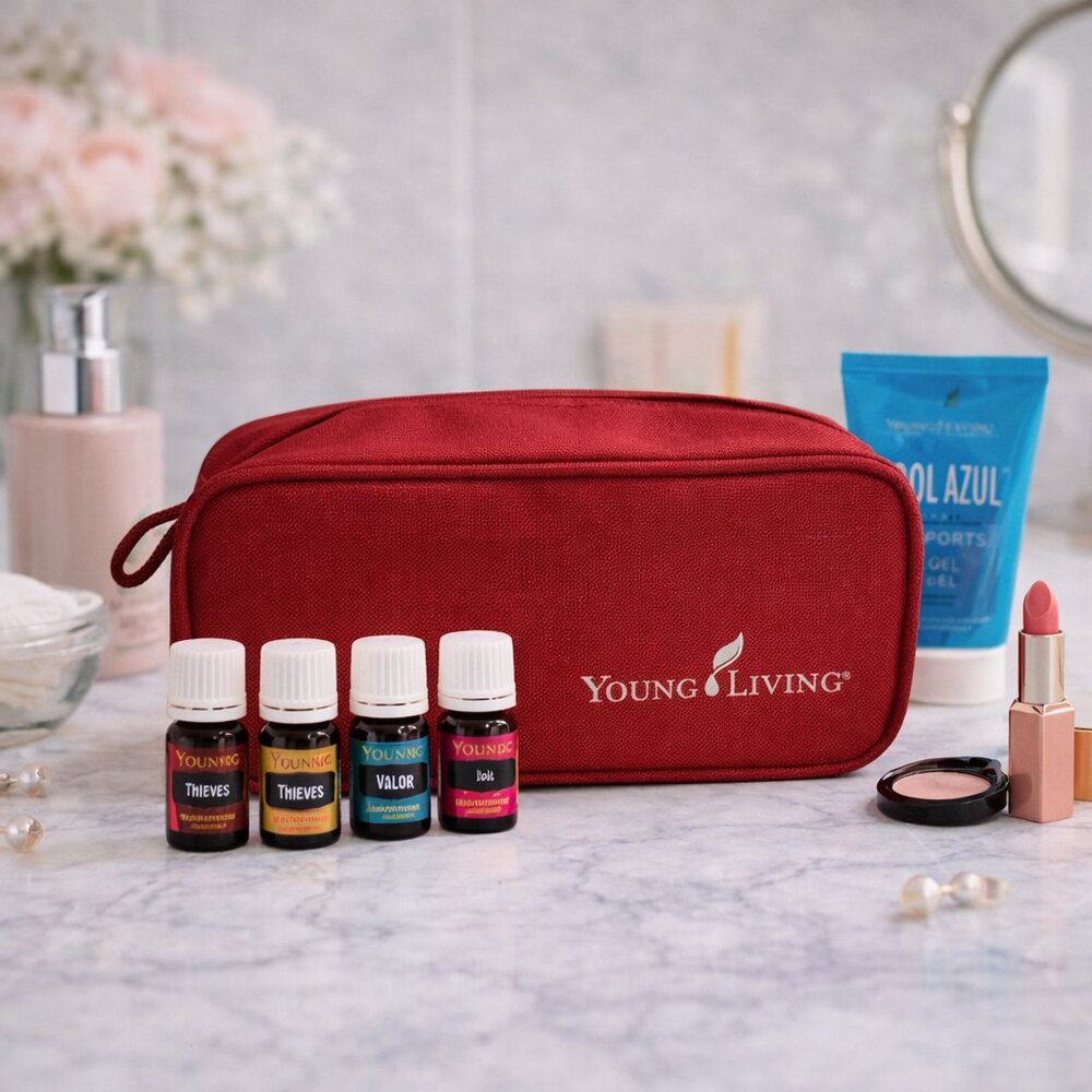 Young Living Crimson Organizer Pouch Essential Oil Cosmetic Travel Bag